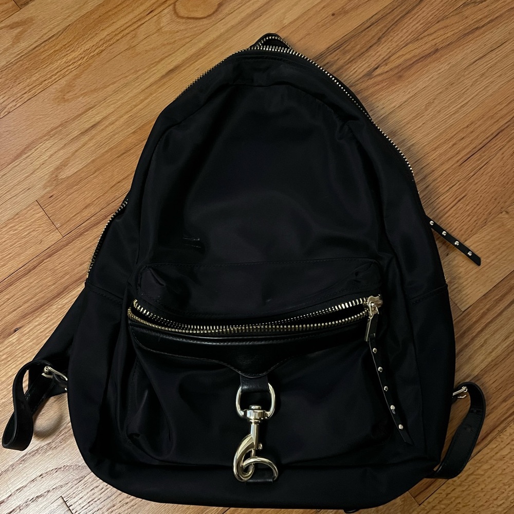 Rebecca Minkoff Black Backpack with Gold Hardware